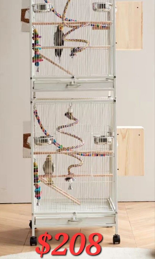 Image showcasing Range of WHITE Parrot Cage. White Cage Available. Wide Range of White ...