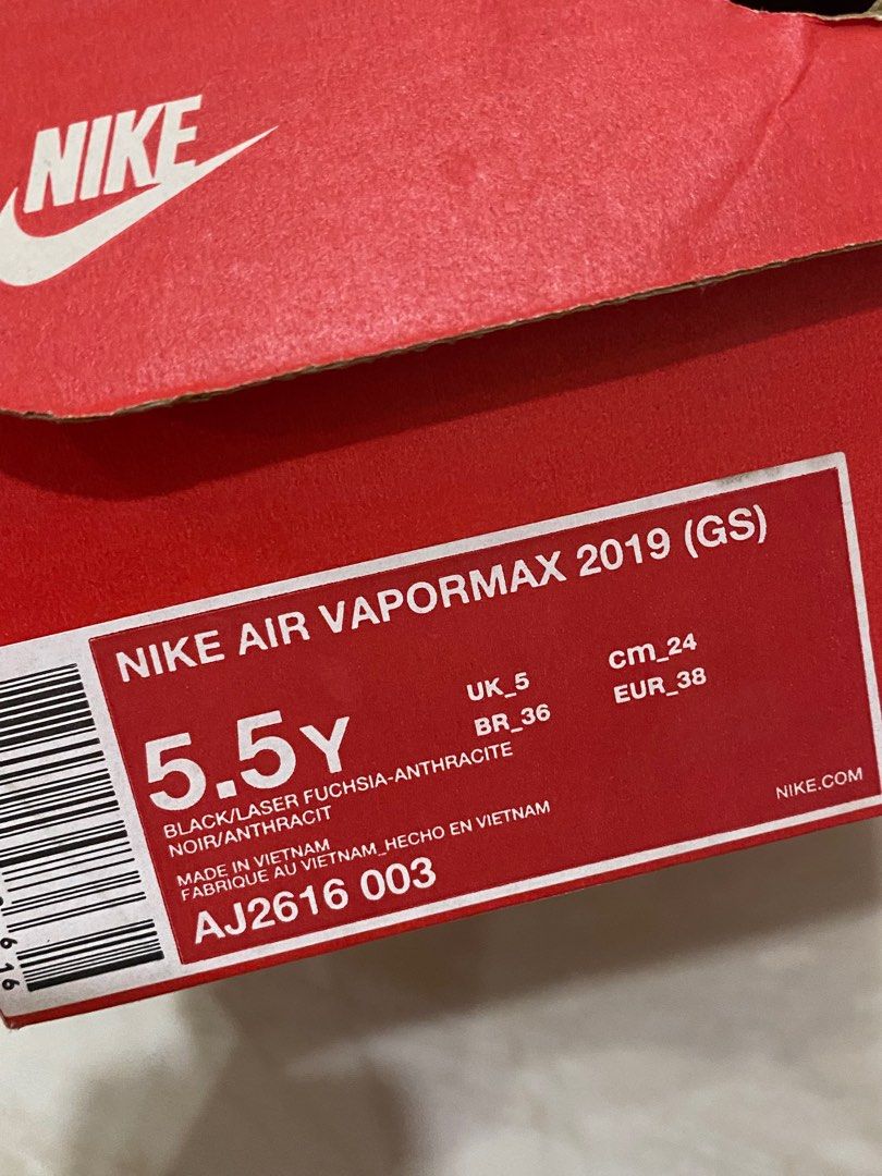 Nike air vapormax 2019 (gs) hotsell black/ laser fuchsia-anthracite