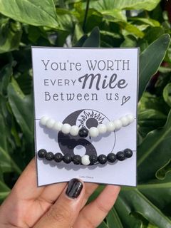 Yin yang distance couple bracelet