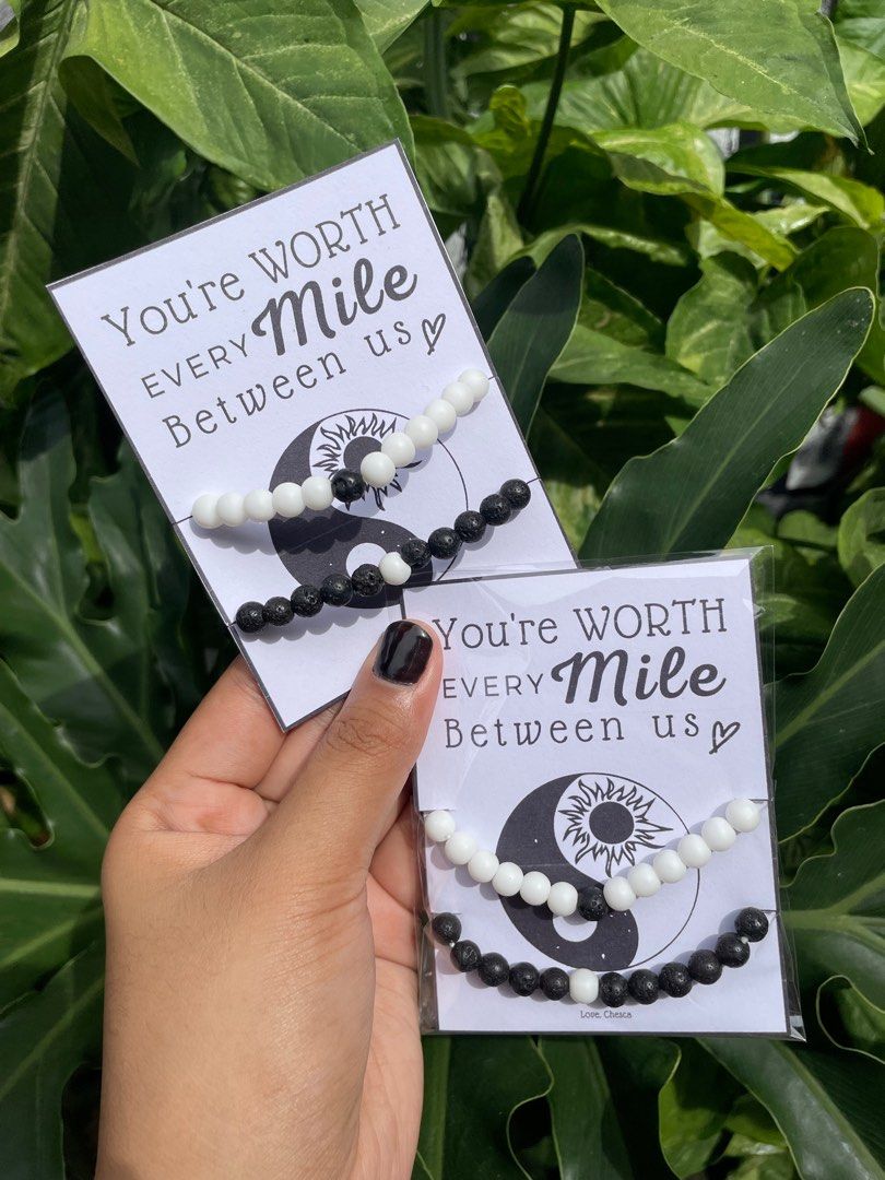 Yin yang distance couple bracelet