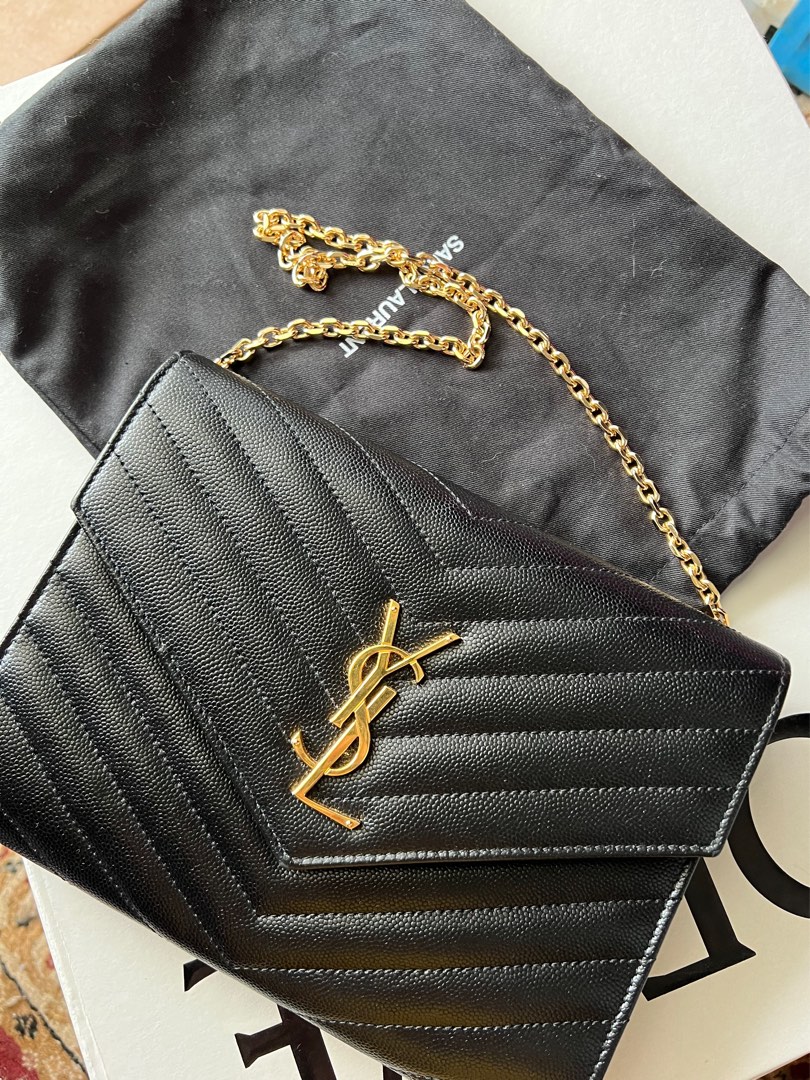 YSL Cassandre Clutch Black, Luxury, Bags & Wallets on Carousell