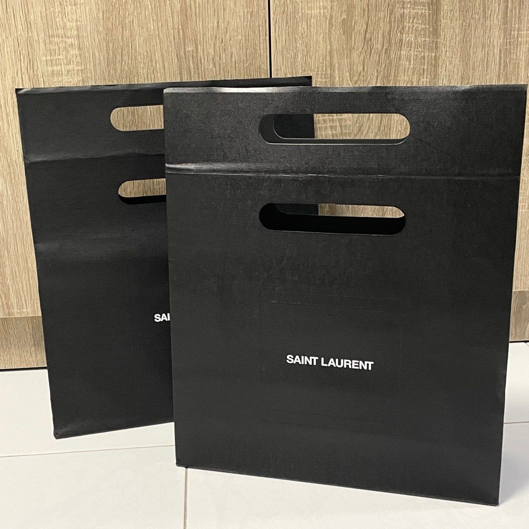 YSL paper bags black yves saint Laurent empty luxury handbag