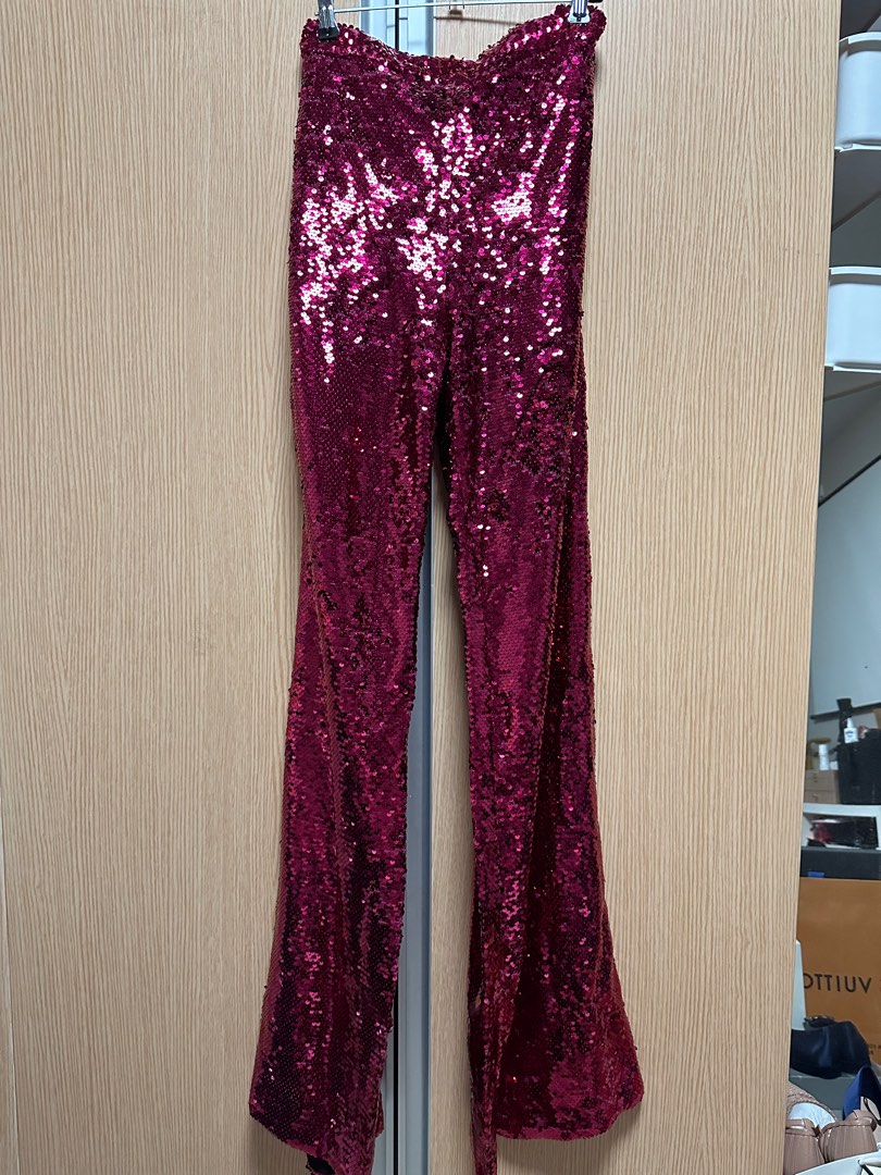 Zara Flared Sequins Trousers, Women's Fashion, Bottoms, Other Bottoms on  Carousell