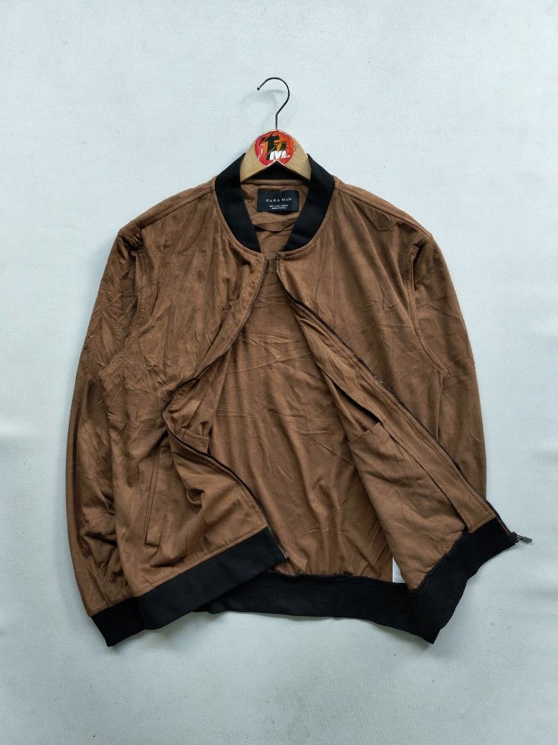 Zara man faux suede bomber jacket new arrivals