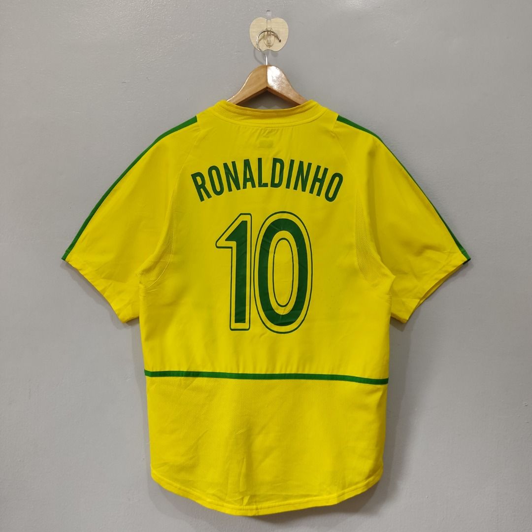 00s Vintage Nike CBF Ronaldinho Brazil Football Soccer Jersey Kit, Men