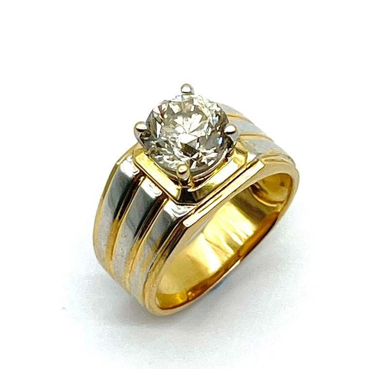 2.01 Carat Diamond Men s Ring 18K Yellow Gold Men s Fashion