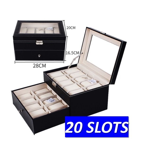 20 Slots Watch Box Watch Holder Watch Storage Box Watch Case Car Accessories Accessories on Carousell