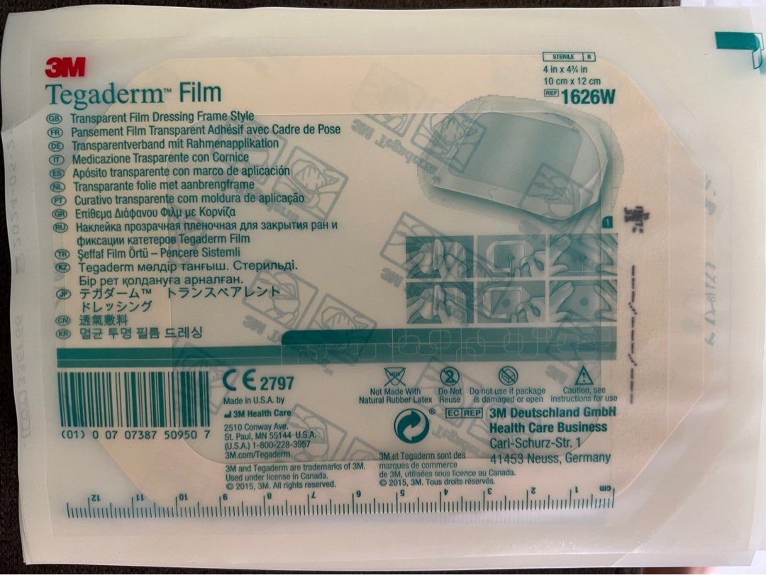 3M Tegaderm Film 1626W (10cm x 12cm), Health & Nutrition, Medical