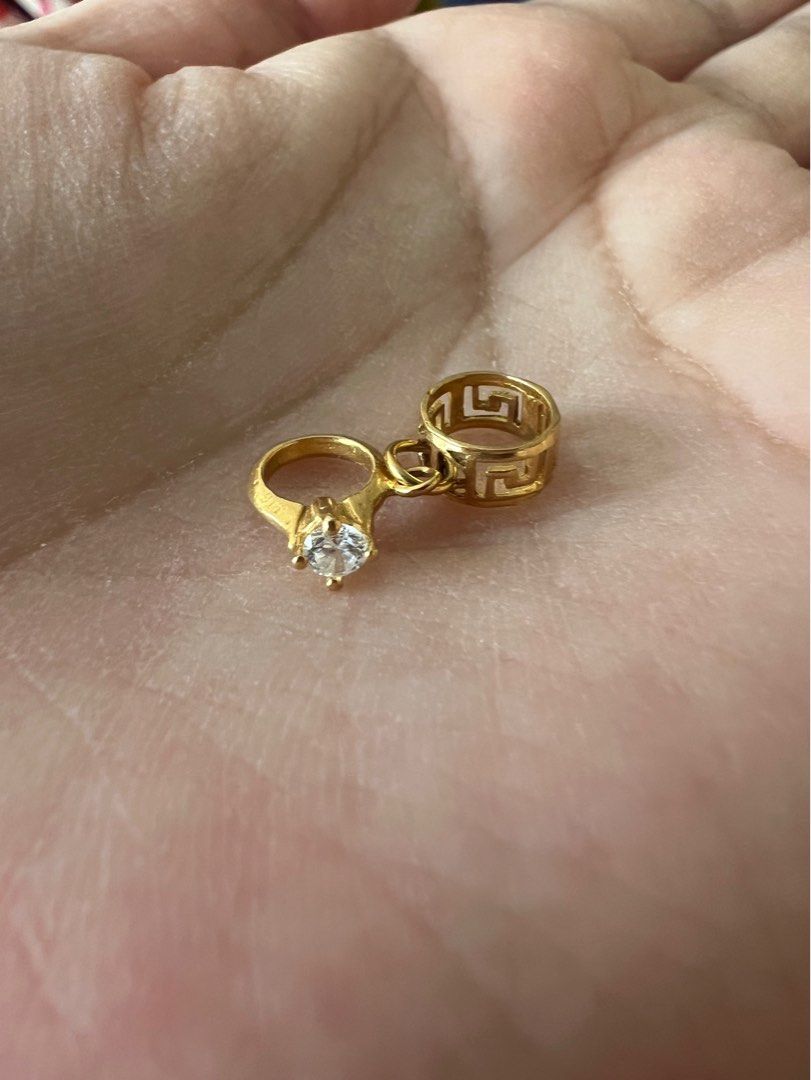 916 Gold Ring Charm