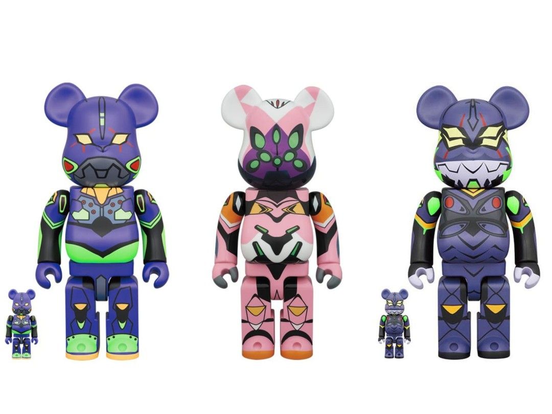 400 Et 100 Bearbrick Set Evangelion Eva Unit 01 New Paint