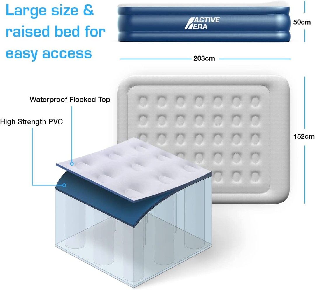 Active Era Premium King Size Air Bed with a Builtin Electric Pump