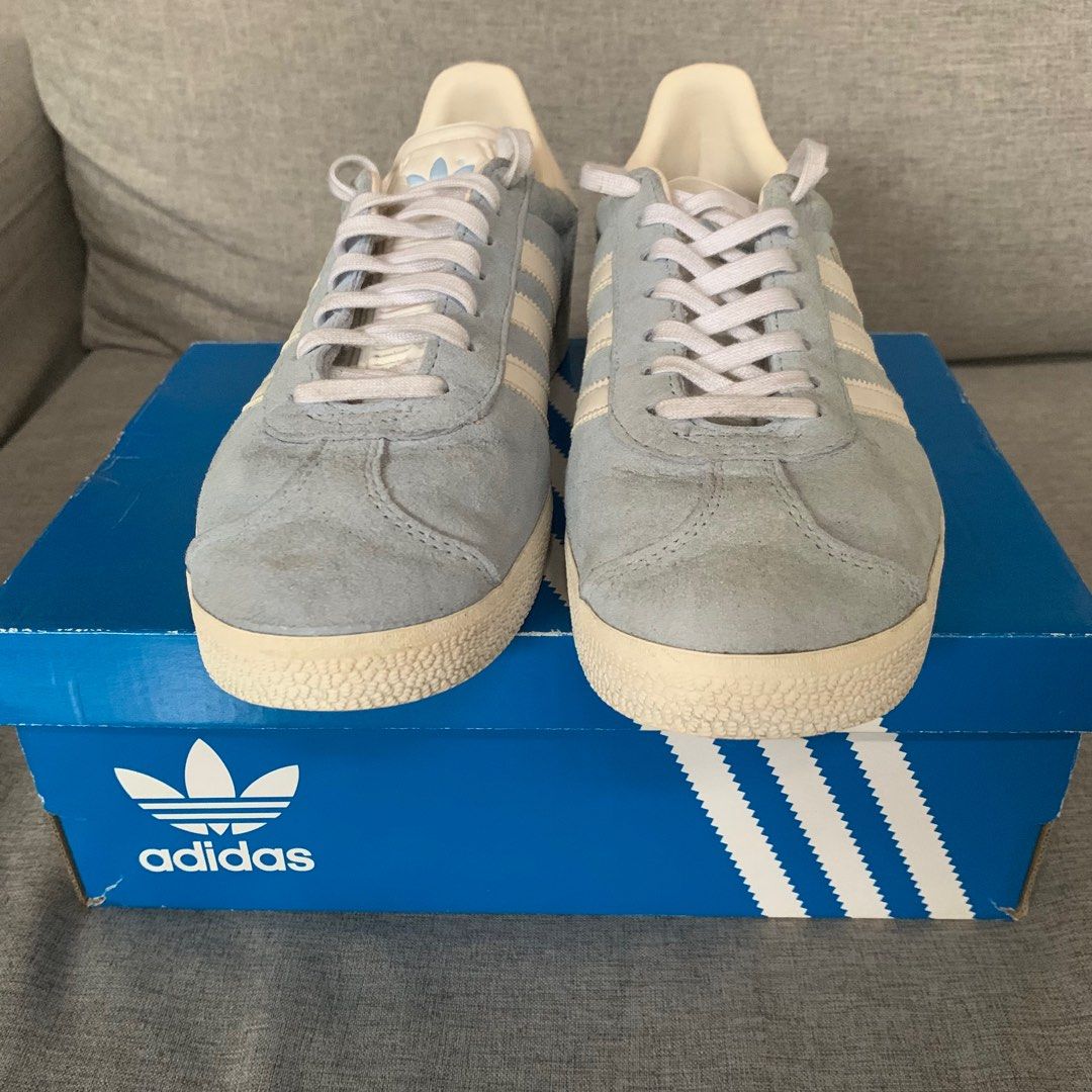 Adidas Gazelle Light Powder Blue, Women's Fashion, Footwear, Sneakers