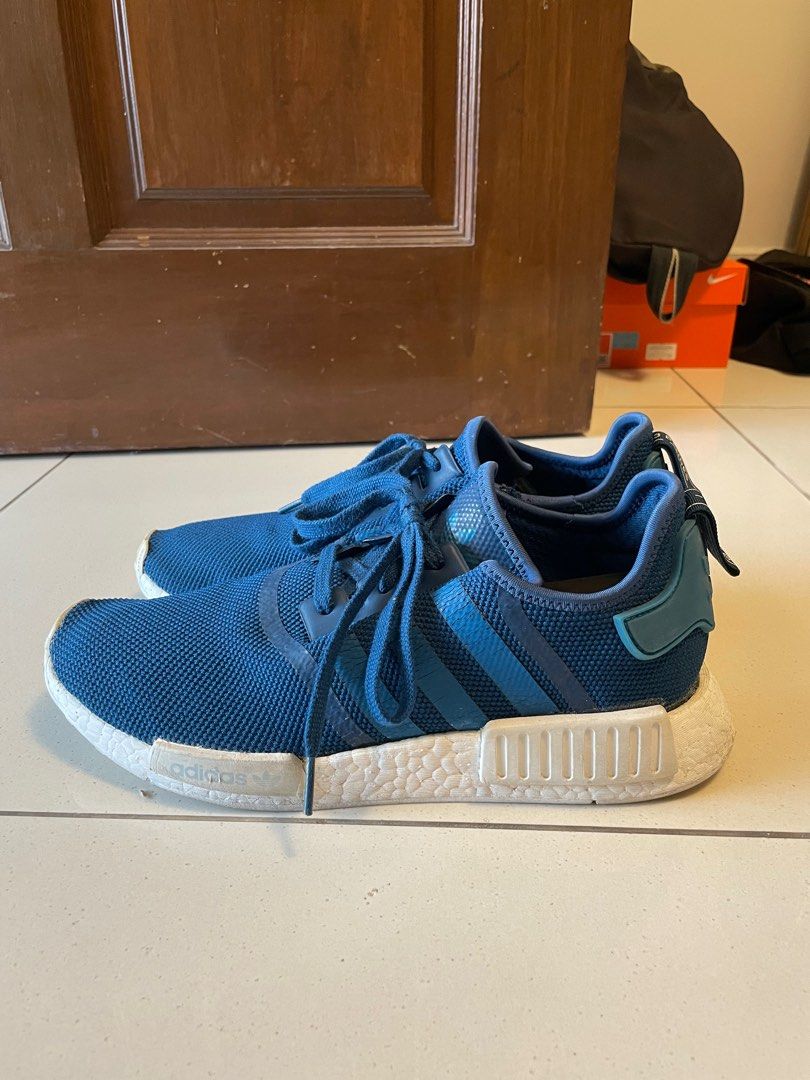 Adidas NMD R1 Blue Mesh Men s Fashion Footwear Sneakers on