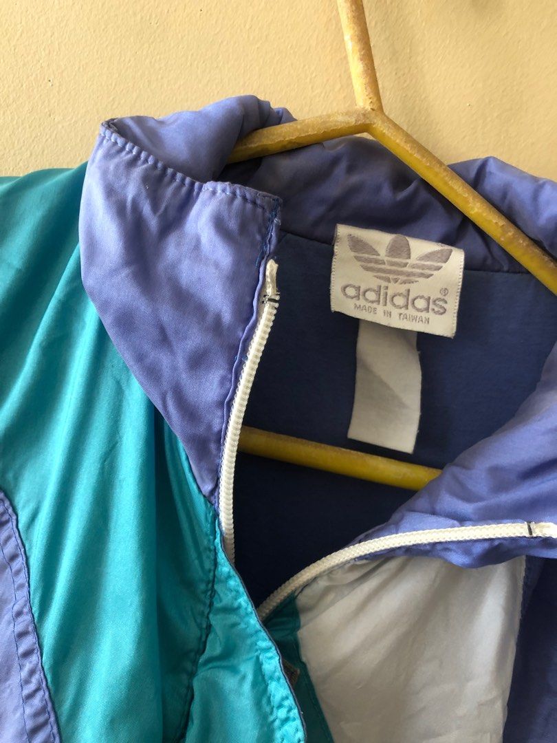 Adidas adidas jersey hoodie track jacket women's size L polyester white type Vintage Second Hand