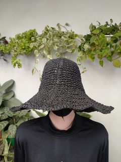 Aldracil – Topi Pantai Anyaman Dewasa Remaja AP46 ESTMOVE Bucket Unik Second Preloved Thrift Hat
