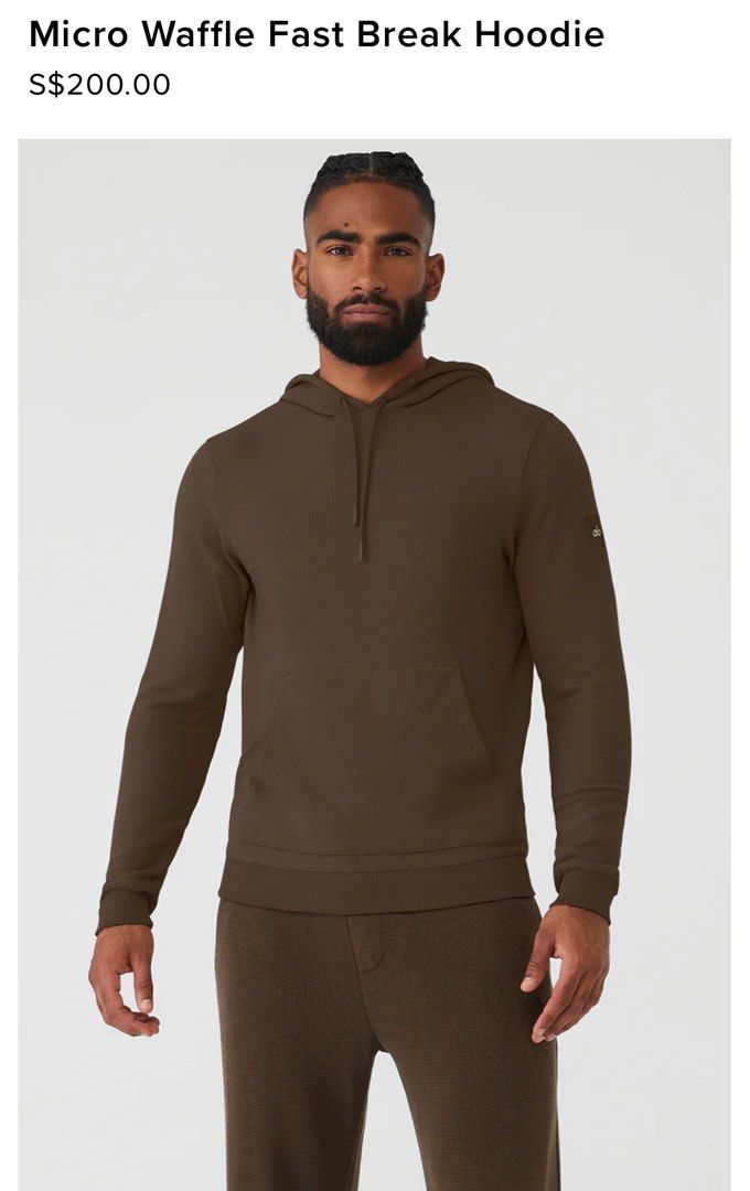 Alo Micro Waffle Fast Break Hoodie, Men's Fashion, Activewear on Carousell