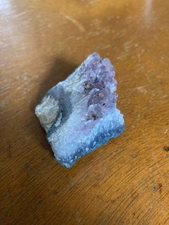 Amethyst crystal cluster w/ clear quartz base