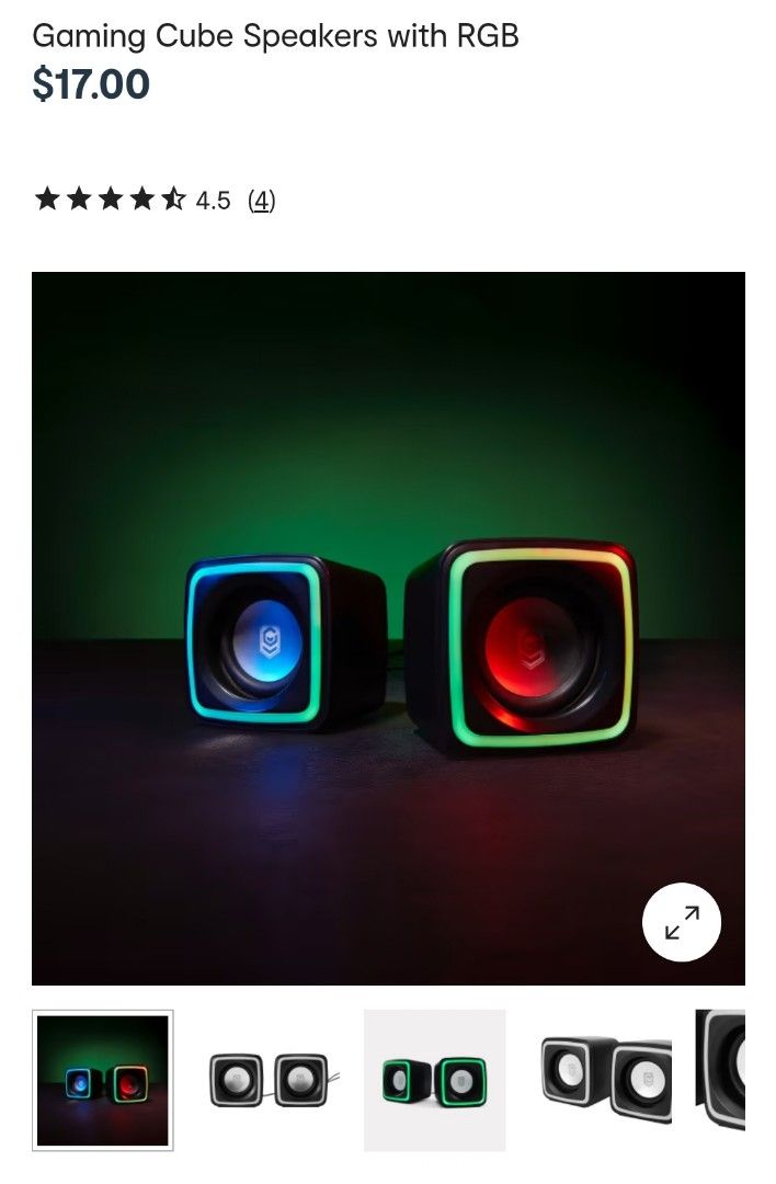 Anko Gaming Cube Speakers with Light RGB, Audio, Soundbars, Speakers