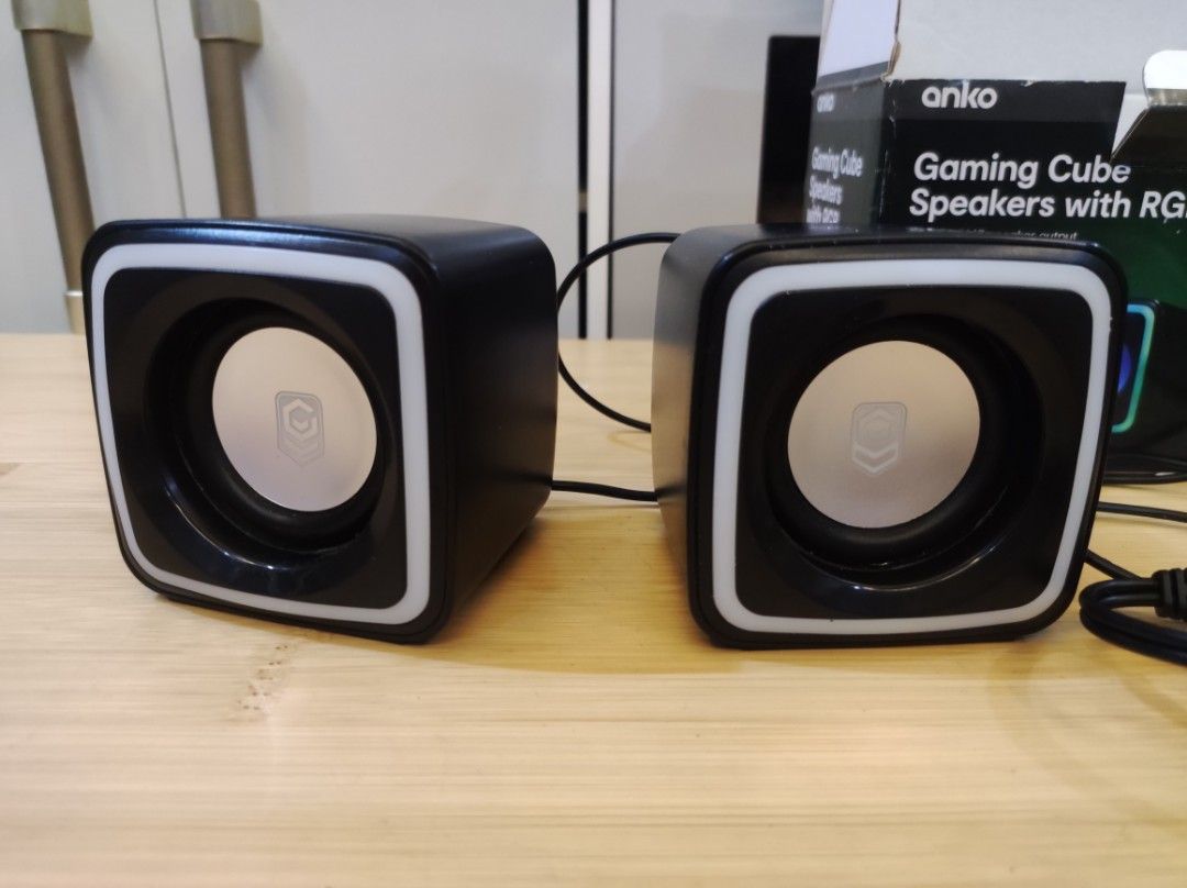 Anko Gaming Cube Speakers with Light RGB, Audio, Soundbars, Speakers