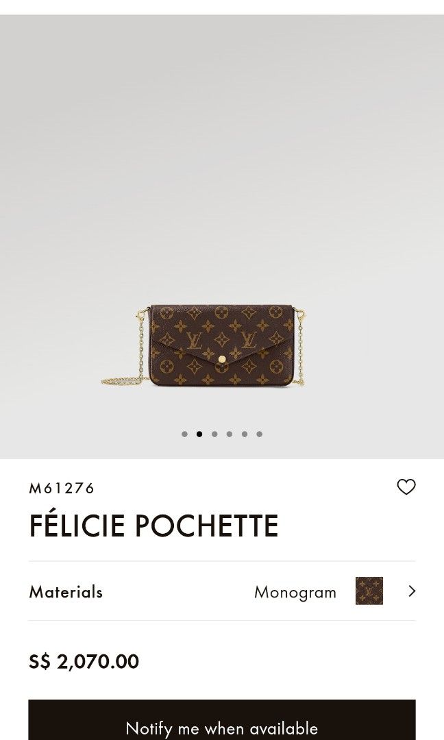 Authentic Louis Vuitton Felicie Pochette Korea bought, Luxury, Bags &  Wallets on Carousell