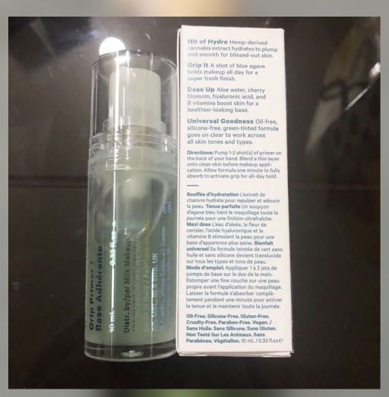 AUTHENTIC Milk makeup hydro grip hydrogrip face primer (Category: Makeup) located in Pasig City. Submitted by vanityboutique (Listing ID 1209637481, Image 2). Description: Pm for sure 10ml with box Brand new and authentic Selling low and affordable One of the best selling brands in the makeup skincare perfume world .