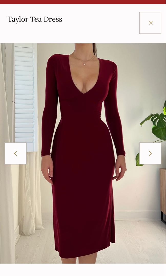 AYM Taylor Dress in Wine Red - S / UK 8, Women's Fashion, Dresses & Sets,  Dresses on Carousell
