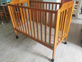Baby Cot Wooden with Mattress