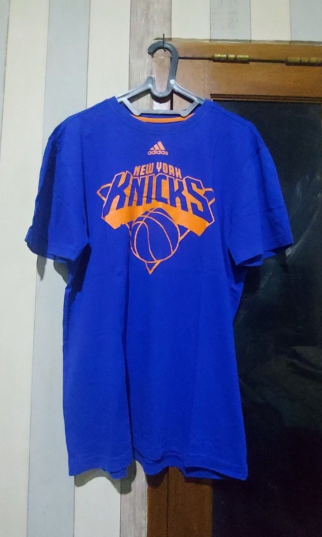 Baju Adidas New York Knicks Blue, Fesyen Pria, Pakaian Baju