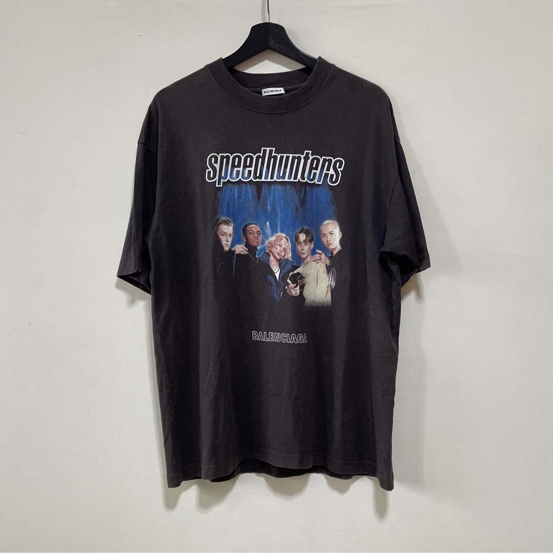 Balenciaga Speed Hunters Printed Cottonjersey Tshirt In Black Multi   ModeSens