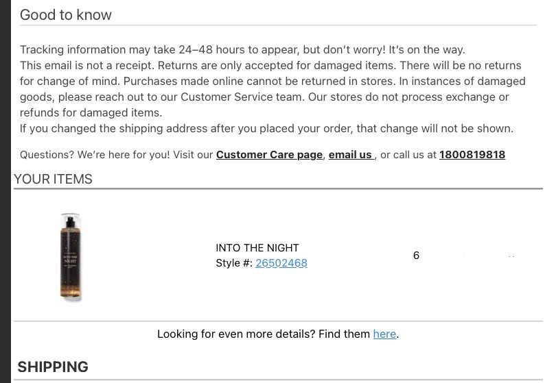 Bath and store body works tracking