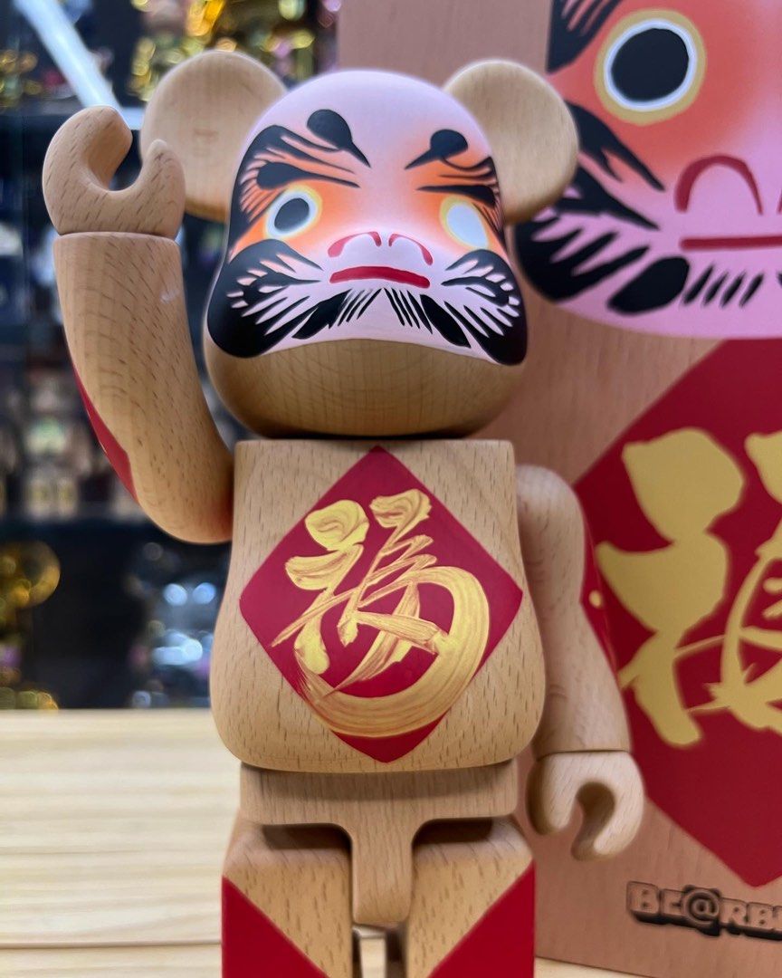 現貨bearbrick BE@RBRICK カリモク達磨参金400％ 木達摩Daruma wood