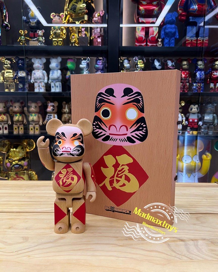 現貨bearbrick BE@RBRICK カリモク達磨参金400％ 木達摩Daruma wood