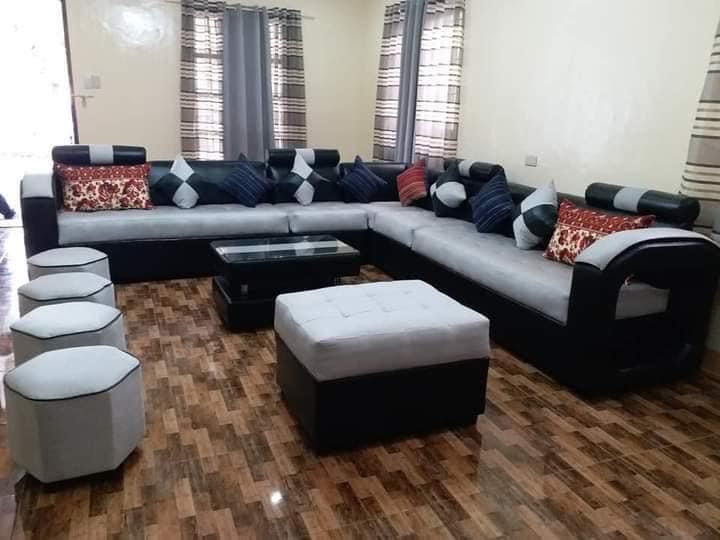 BLACK GRAY SOFA SET, Furniture & Home Living, Furniture, Sofas on Carousell