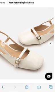 🧨BN Pazzion Pearl Patent Slingback Heels (beige)