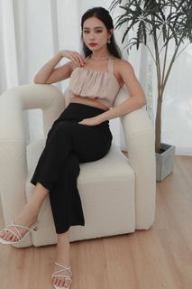 Bnwt TSS Raelyn satin ruched top in champagne blush