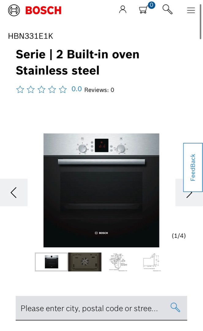 Bosch Builtin Oven Stainless Steel HBN331E1K, TV & Home Appliances