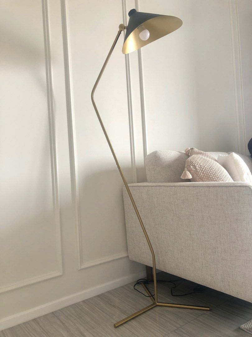 black brass floor lamp