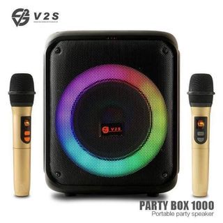 Brand new! PARTY BOX BLUETOOTH SPEAKER WITH 2PCS WIRELESS MICROPHONE AND REMOTE
