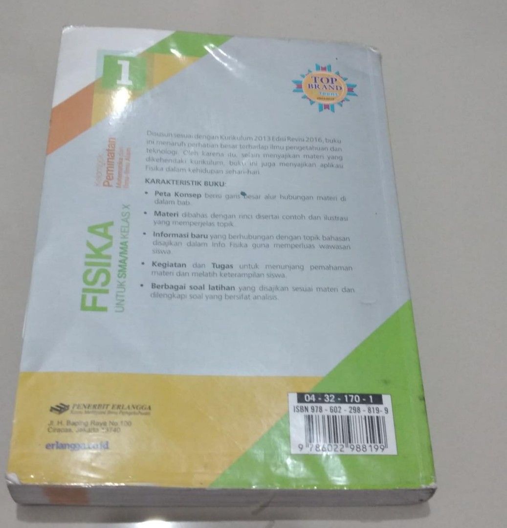 Buku Fisika Kelas 10 X Sma 1 Penerbit Erlangga K13 Revisi Buku And Alat Tulis Buku Pelajaran Di