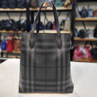 Burberry Red Canvas & Leather Stowell Roll-Up Tote