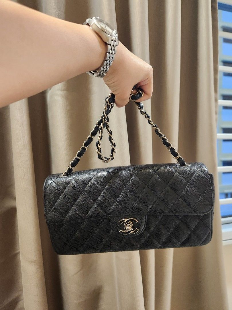 Chanel East West Flap Bag (Caviar)