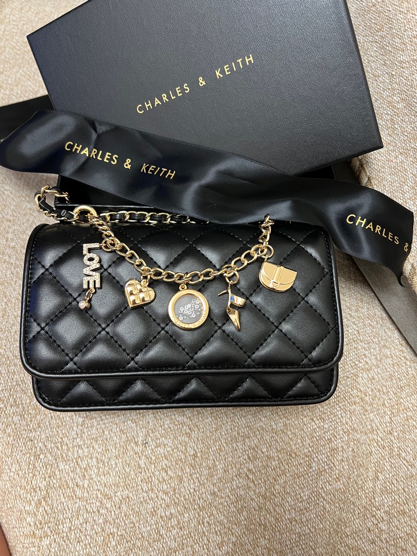 Charles & keith embellished quilted clutch new arrivals