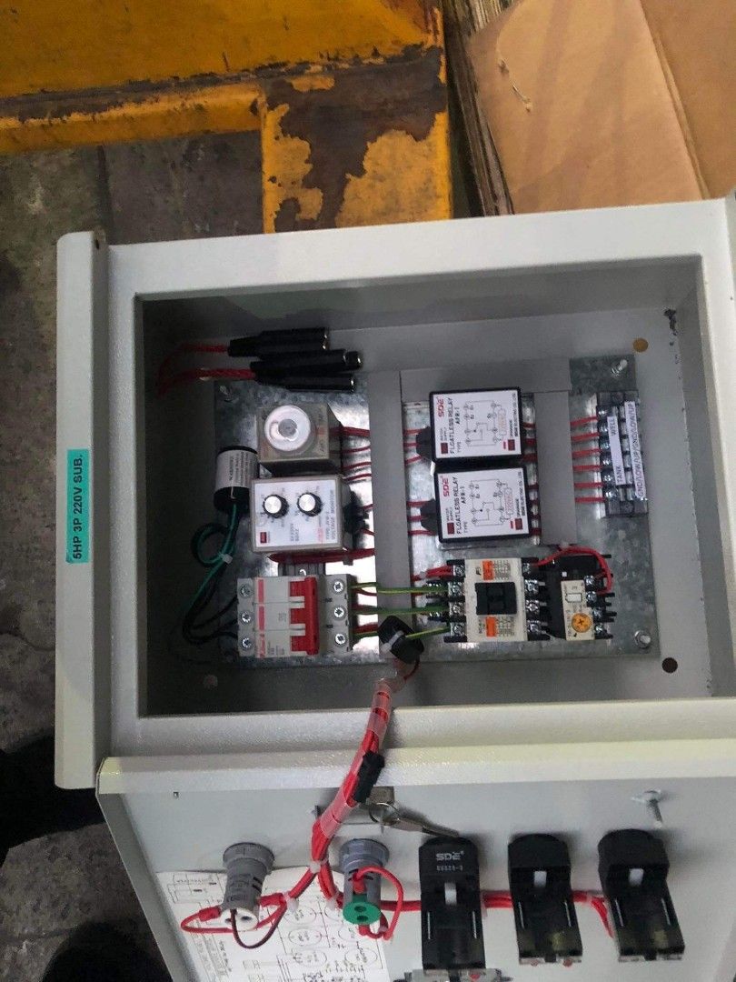Control panel set for deepwell submersible pump (Category: Industrial Equipment) located in Manila. Submitted by joeyroque09 (Listing ID 1209455934, Image 3). Description: control panel set for deepwell submersible pump specs; 2hp 1phase 220V 60Hz.
