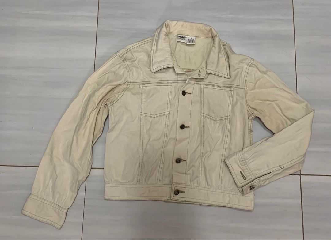Cream Denim Jacket, Women's Fashion, Coats, Jackets and Outerwear on