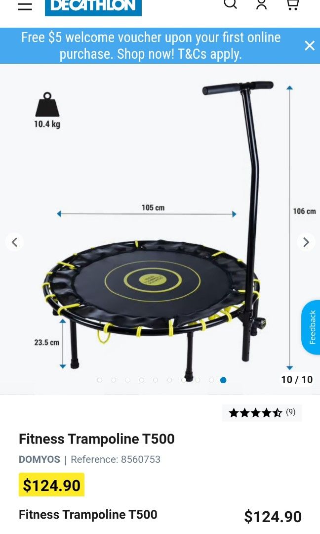 Decathlon Trampoline, Sports Equipment, Exercise & Fitness, Cardio