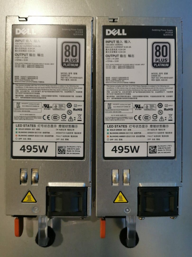 Alimentation Dell 750W 80+ Platinum – 6W2PW, Pour Serveurs R520/R620/R720, Reconditionnée