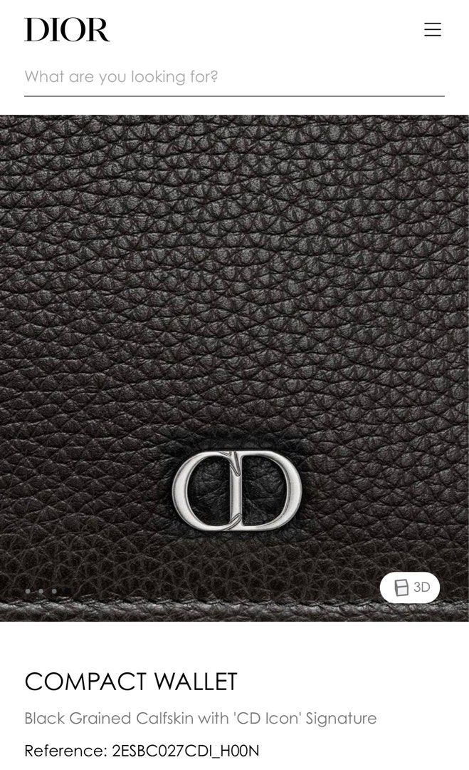A4 Pouch Black Grained Calfskin with CD Icon Signature
