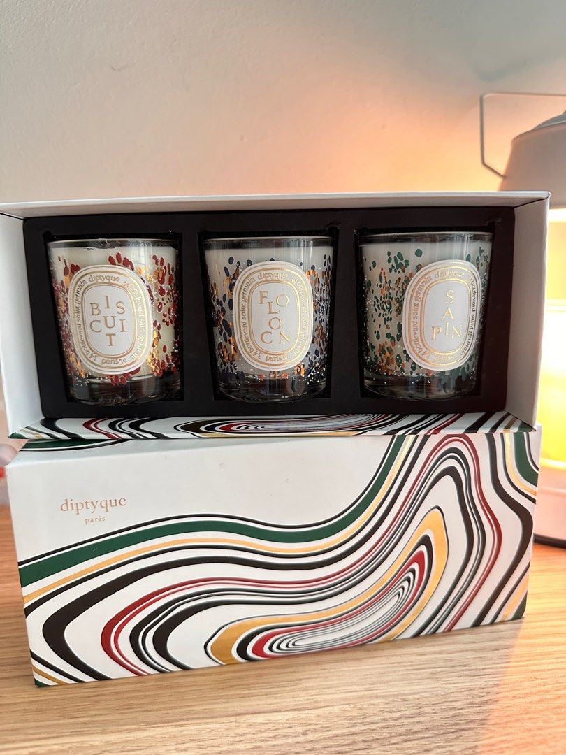 Diptyque Christmas candle (limited edition gift set), Furniture & Home