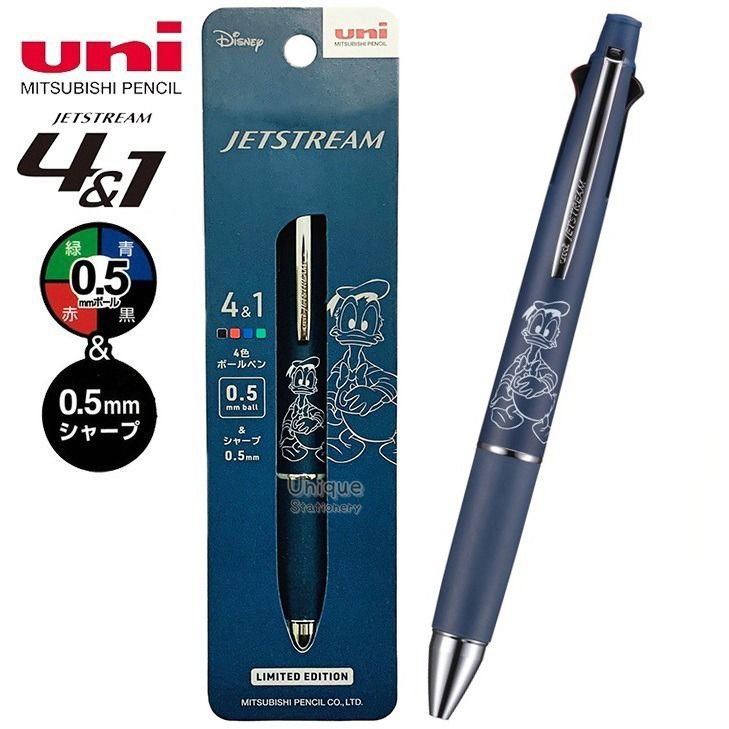 Donald Duck 唐老鴨 Disney uni Jetstream 4&1 日本製 多功能 5用筆 0.5mm 4色原子筆 + 0 ...