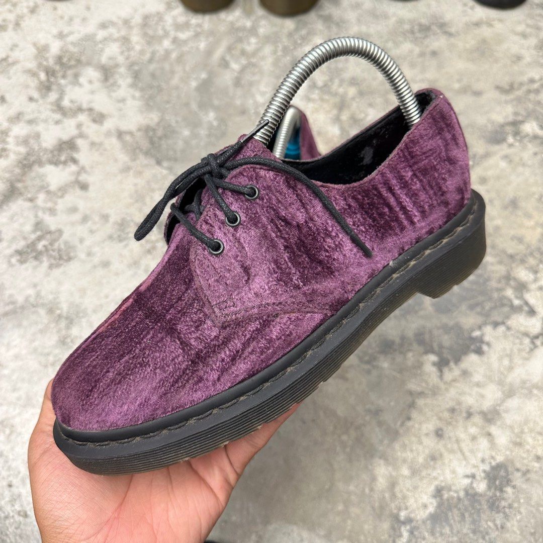 Dr martens top purple velvet boots